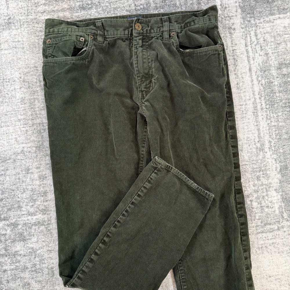 J Crew Corduroy Pants Mens 32x30* Forest Green Sutton Straight Leg Pinwale Cords
